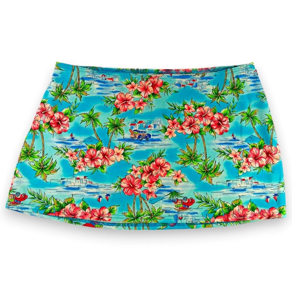Vintage-BALTEX-Women's Bathing Suit Cover up-Skirt-Swimwear-Summer-Blue-Pink